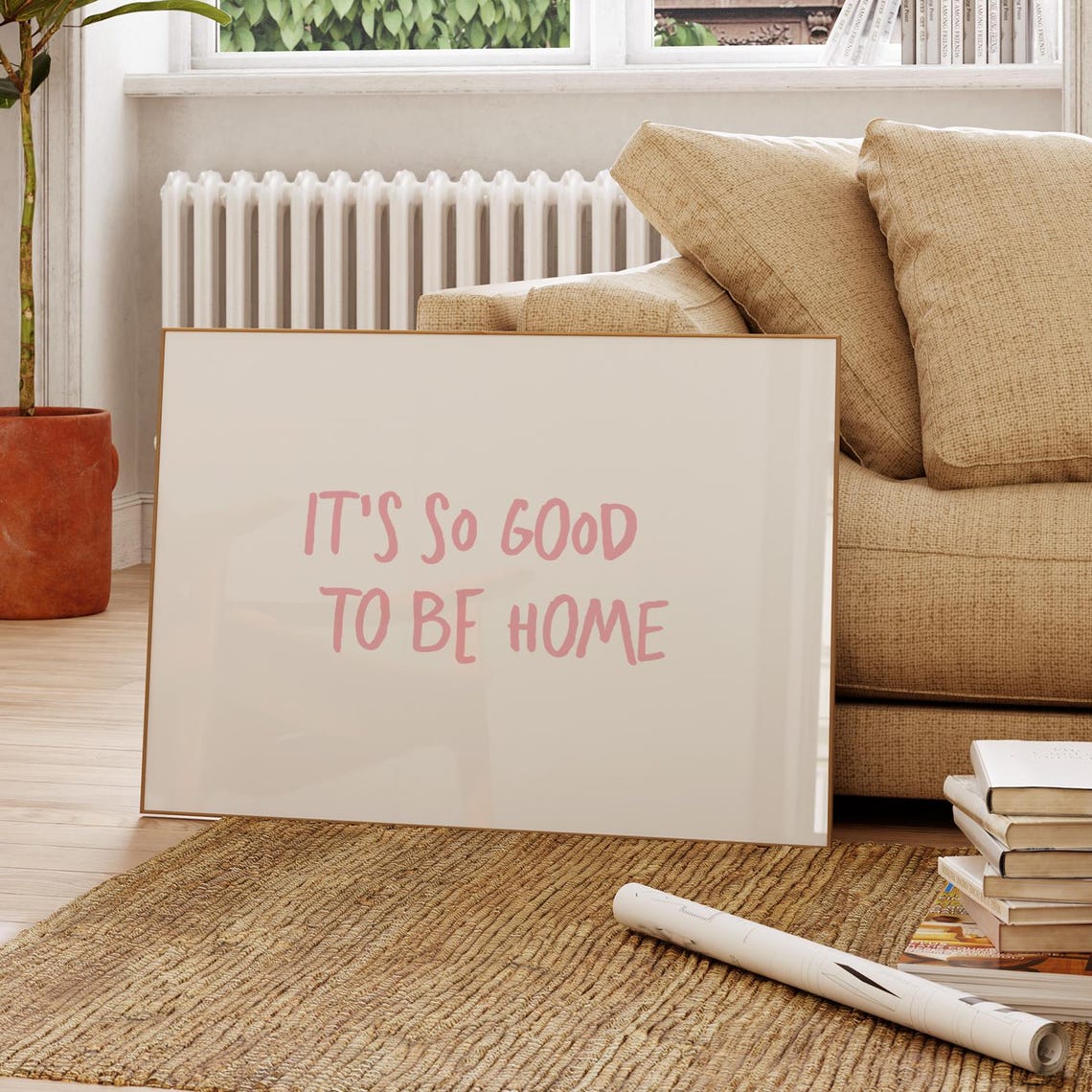 Uplifting Quote Art Print Its So Good To Be Home Minimalist Typography