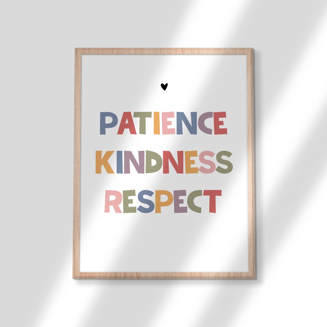 Patience Kindness Respect Colorful Classroom Values Kids Room Poster - Image 2