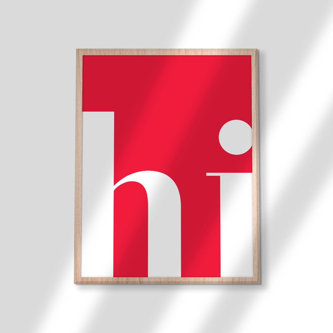 Hi Red and White Bold Typography Minimal Modern Fun Entryway Poster - Image 3