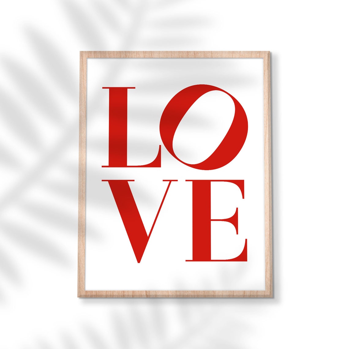 Love Red Serif Typography Minimal Bold Modern White Bedroom Poster - Image 2