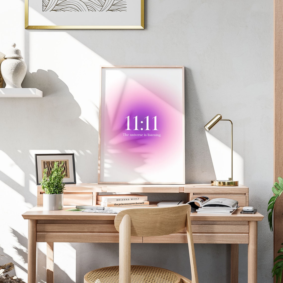 11:11 The Universe Is Listening Purple Aura Manifestation Poster - Image 2