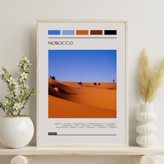 Printed Morocco Poster Travel Color Block