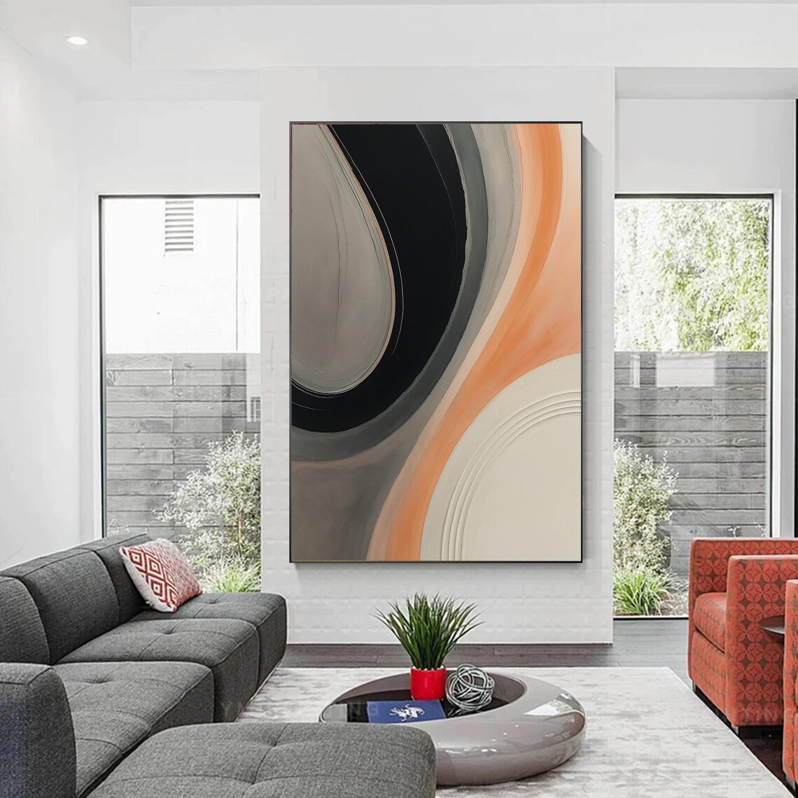 Abstract Textured Painting, Modern Minimalist Decor - Image 2