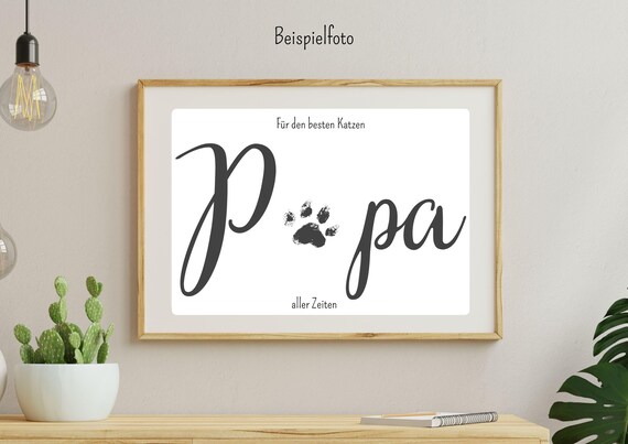 Cat Paw Papa German Best Cat Dad Ever Keepsake Gift Art Poster