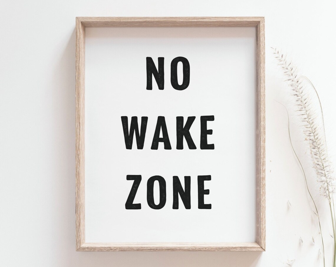 No Wake Zone Minimalist Surf Quote Art Print