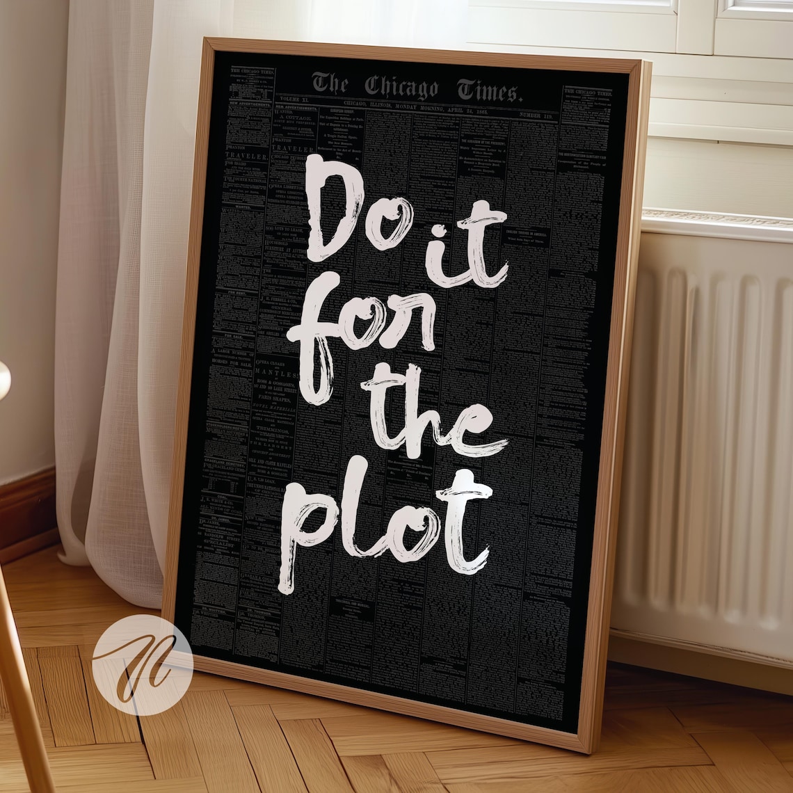 Do It For The Plot Newspaper Print, Retro Poster