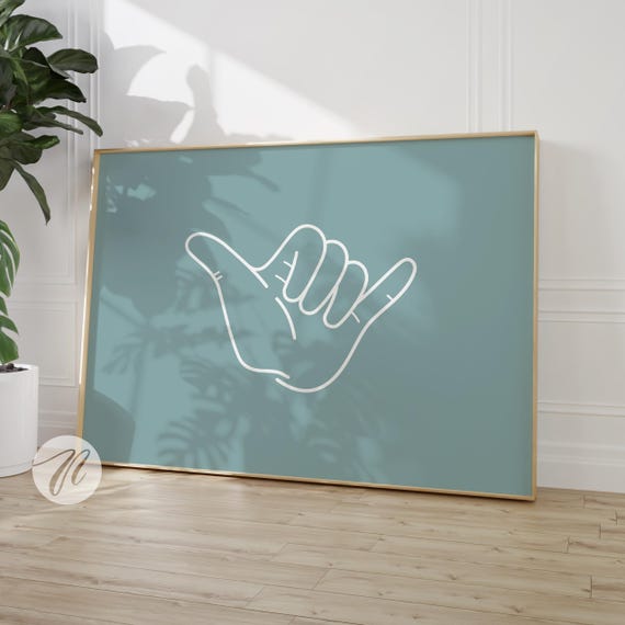 Shaka Hand Sign Coastal Surf Art Print