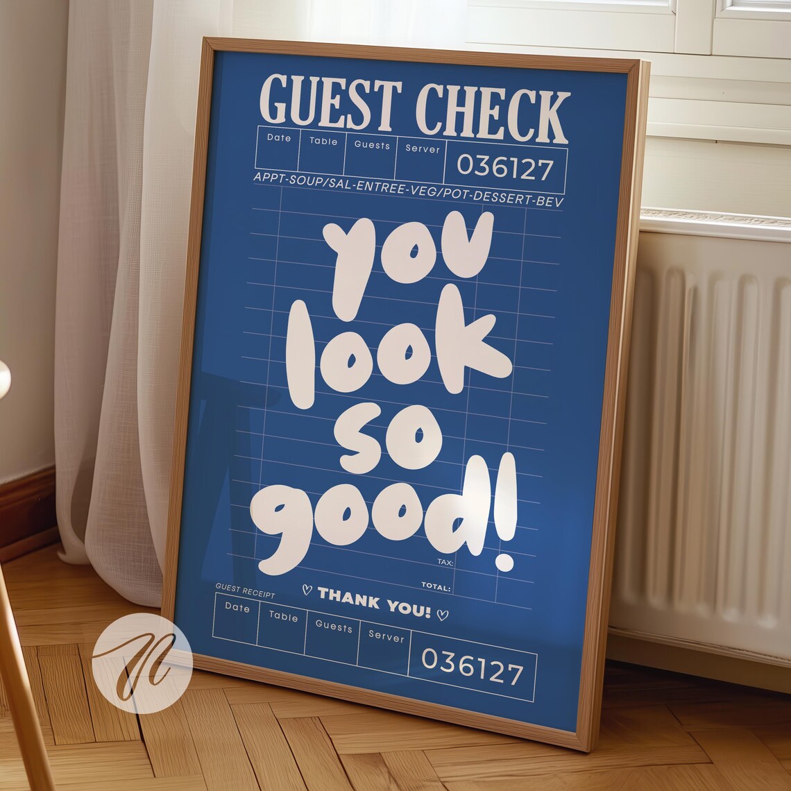 Guest Check Prints Art Print, Retro Bar Cart Decor