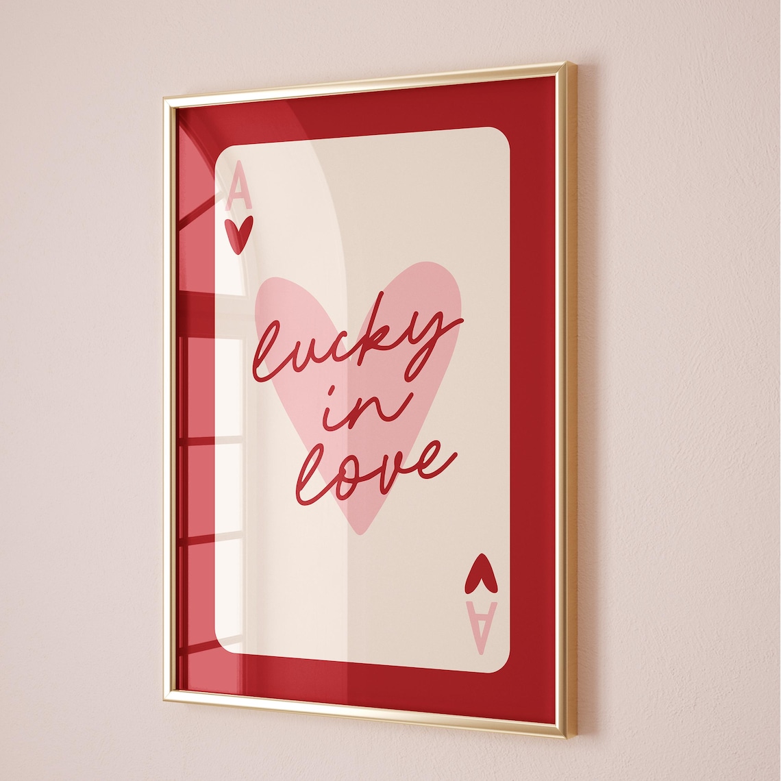 Lucky In Love Ace Of Hearts Retro Poster