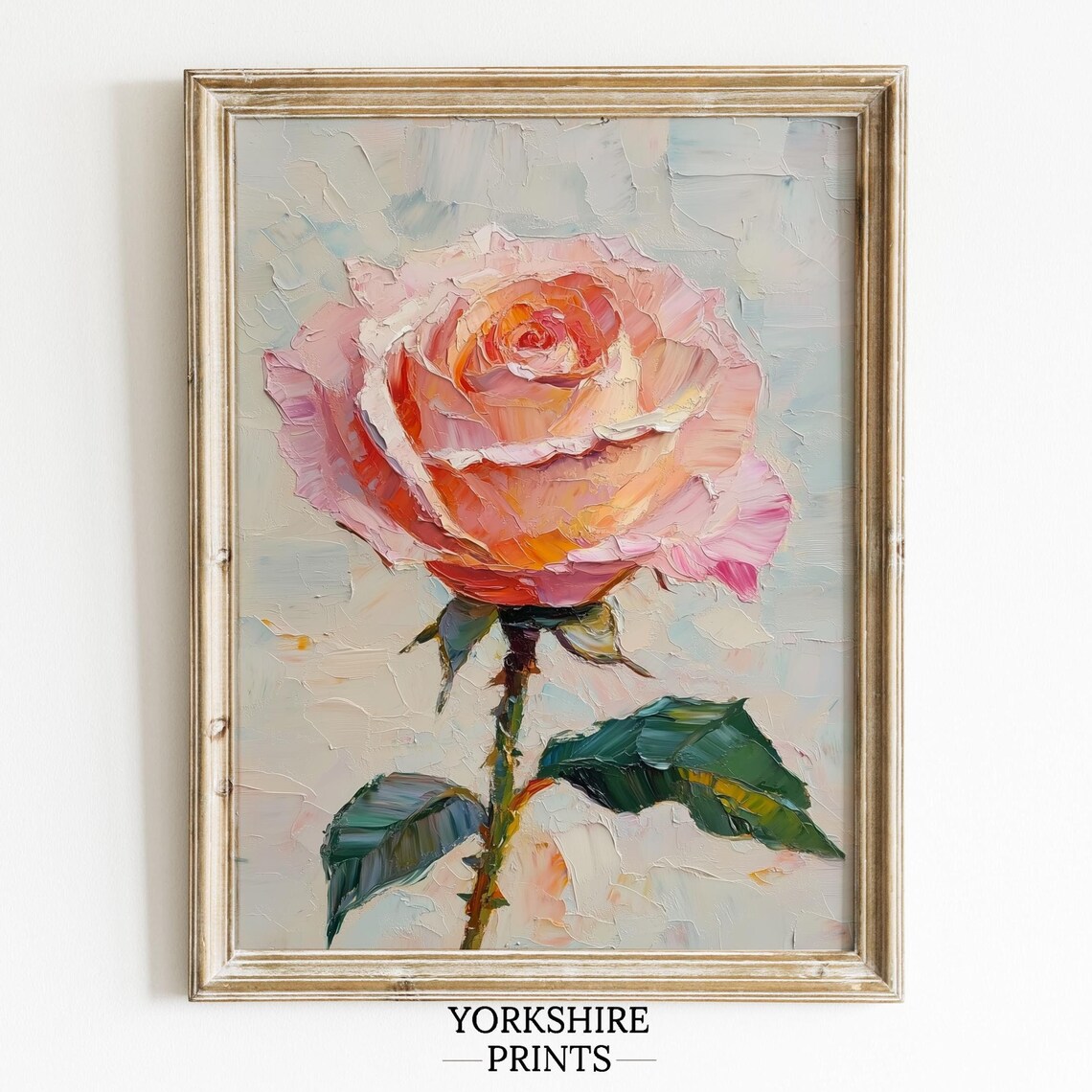Rose Flower Oil Painting, Neutral Vintage Art Print - Image 3