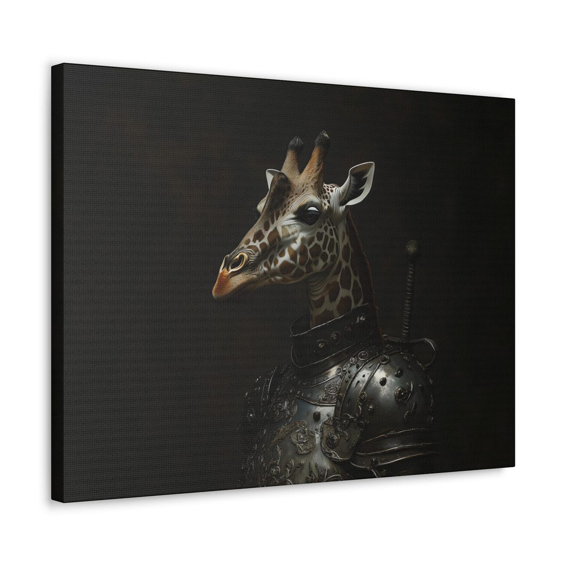 Maximalist Eclectic Medieval Giraffe Knight Print Bold Altered Animal Portrait Fantasy Fun Colorful Renaissance Rustic Art