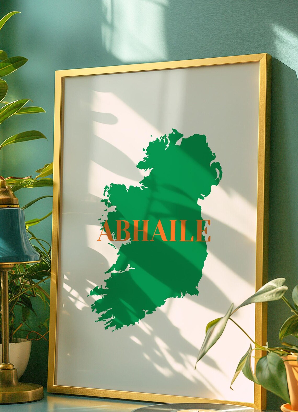 Abhaile Ireland Map Green Irish Homeland Typography Art Print - Image 4