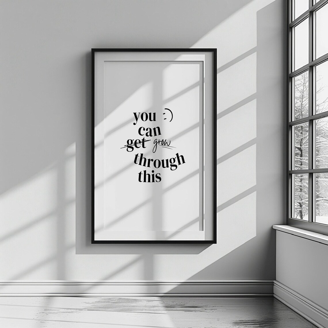 Encouraging You Can Grow Through This Quote Typography Art Print - Image 3