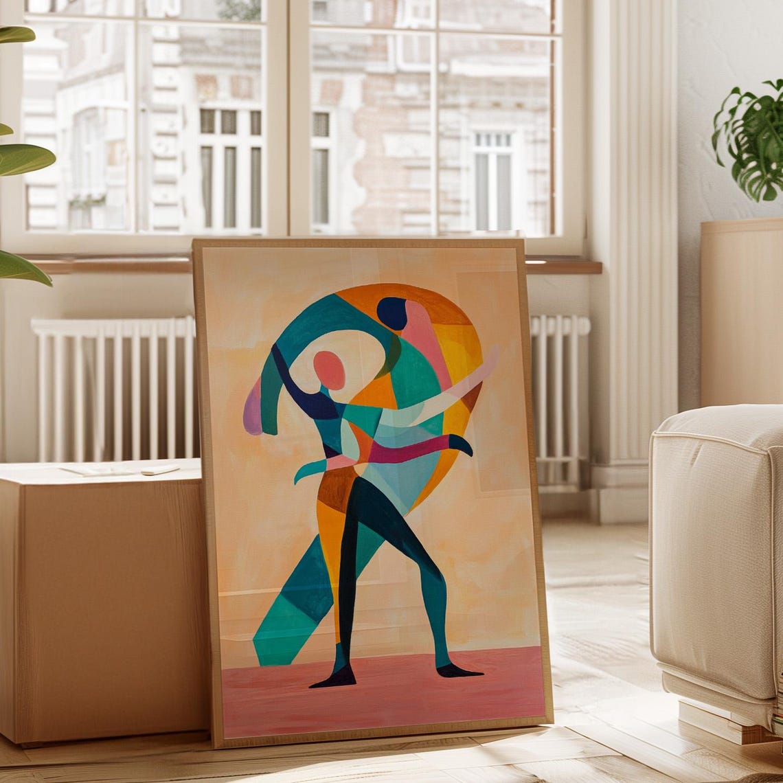 Abstract Dance Painting Colorful Modern Figures Wall Art