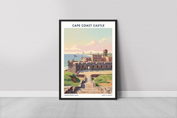 Coastal Fortress Backdrop Travel Poster Art Print Wall