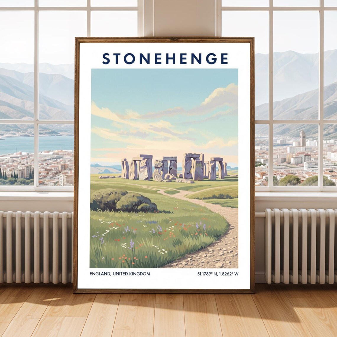 Stonehenge England Ancient Stones Vintage Travel Landmark Poster