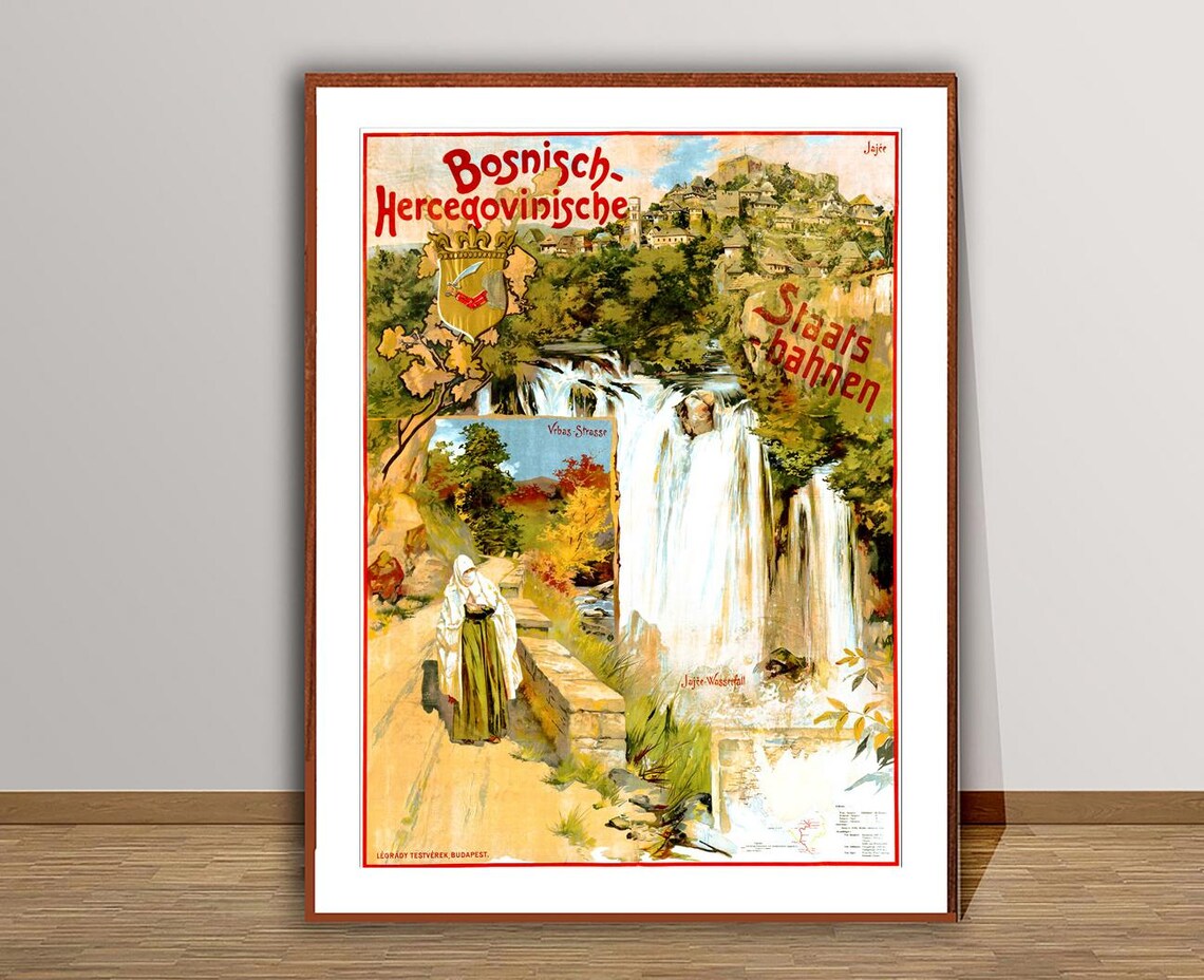 Bosnisch Hercegovinische Staats Bahnen Vintage Travel Poster - Image 2