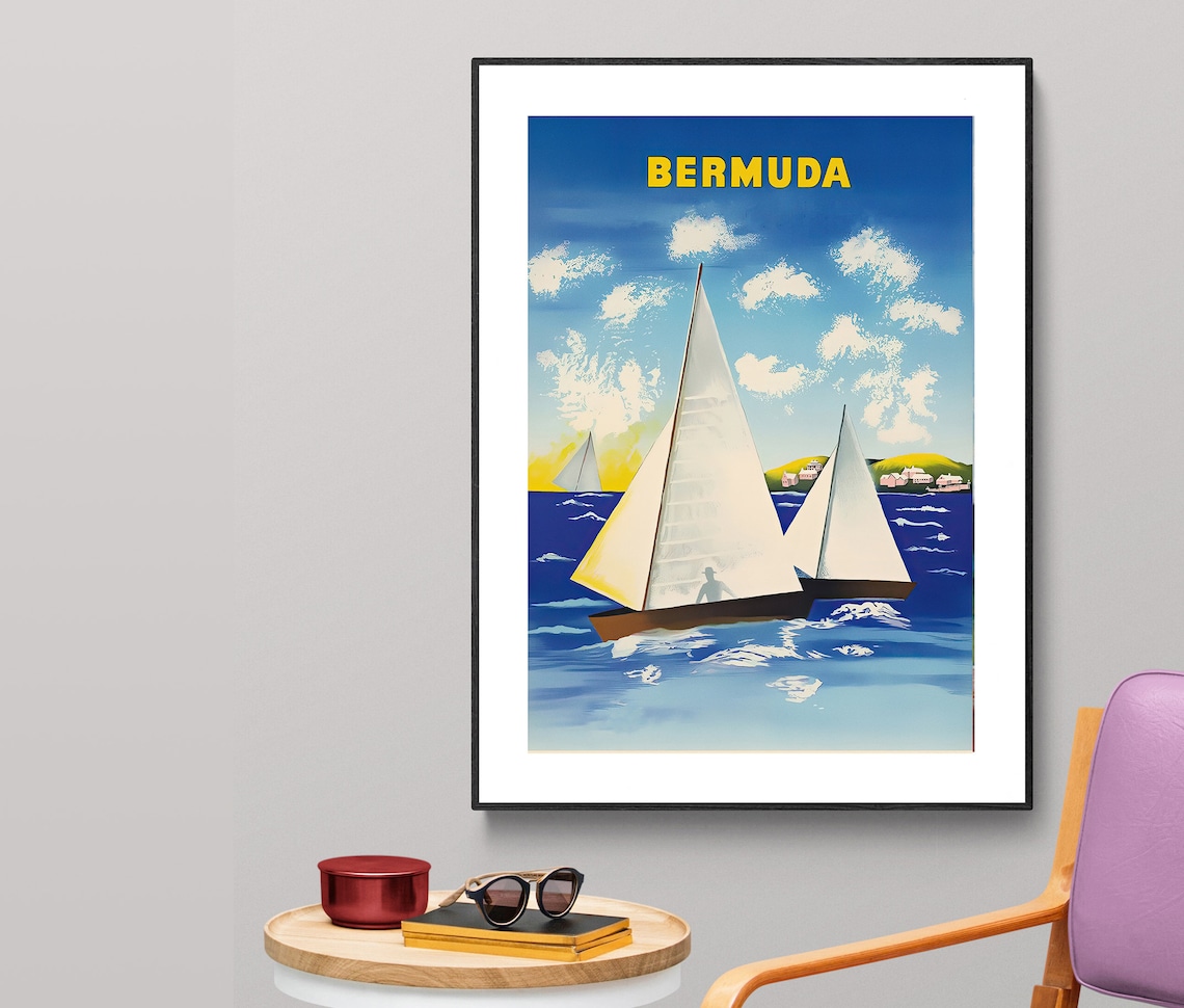 Bermuda Vintage Travel Poster, Travel Poster