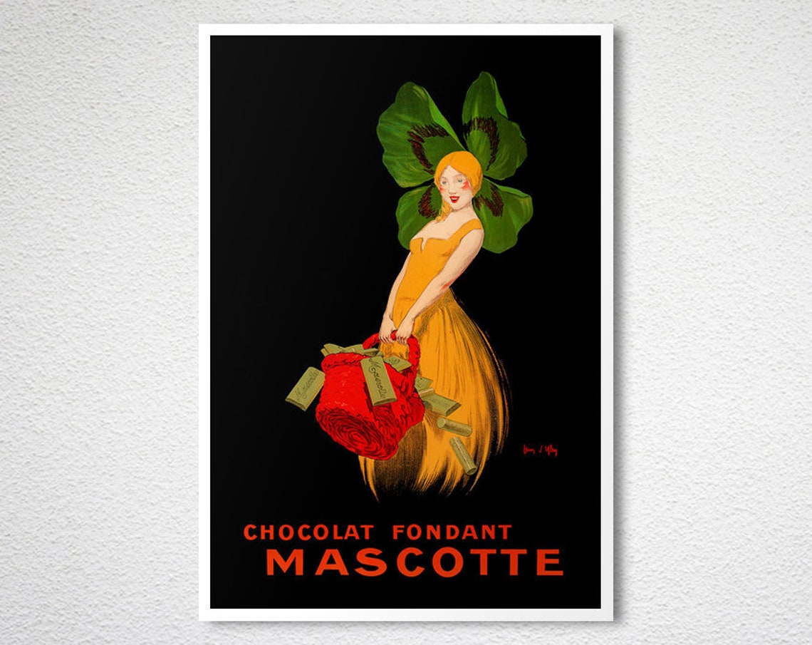 Chocolat Fondant Mascotte Art Nouveau Lady Chocolate Ad Poster - Image 2