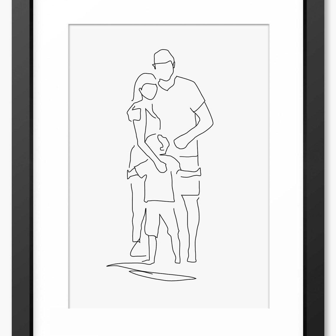 Line Art Line Drawing Print Family Portrait Family Line Art Family Drawing Special Gift Family Illustration Gift For Mom Mum Art