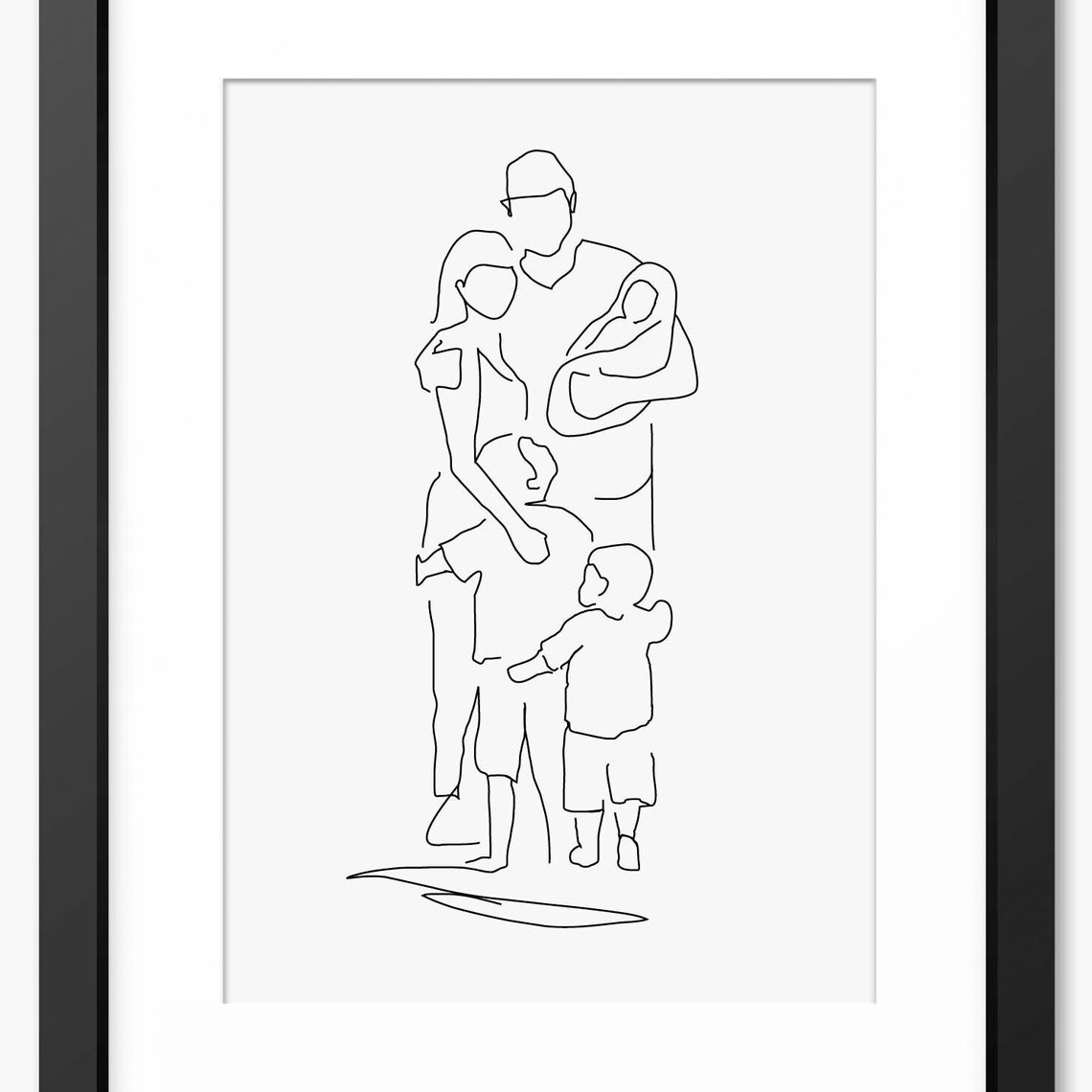 Family Line Art Family Drawing Family Print Family Portrait Gift For Mom Family Gift Print Personalised Gift For Family Family Art
