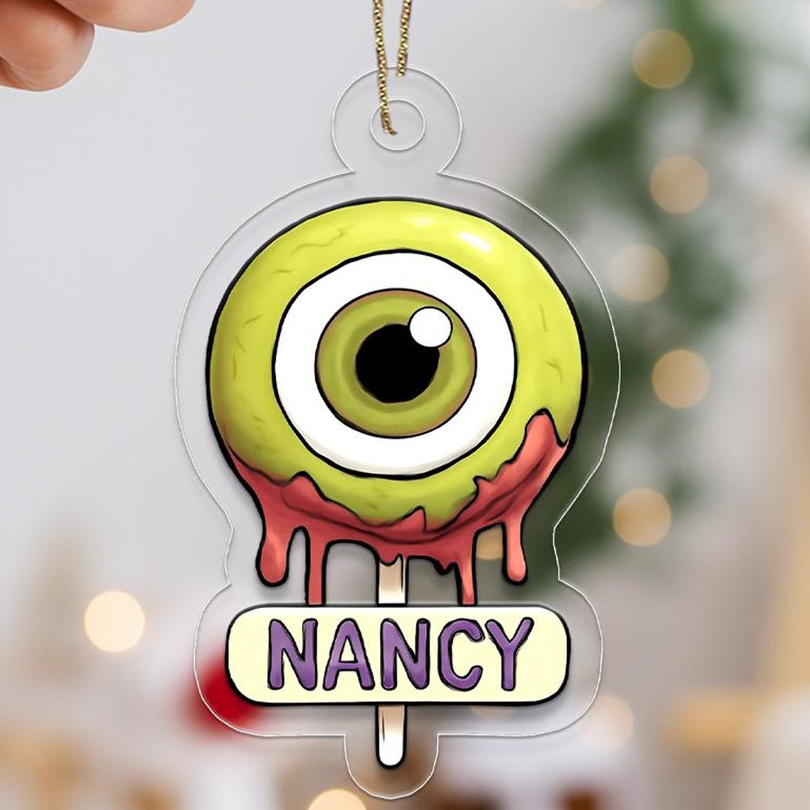 Nancy Personalized Creepy Cute Eyeball Halloween Ornament Wall Art