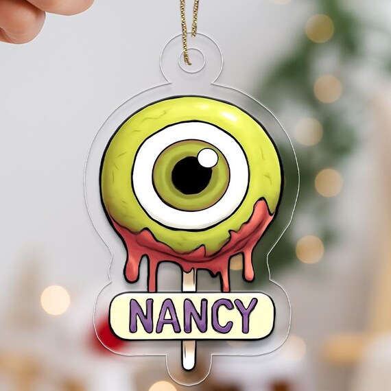Nancy Personalized Creepy Cute Eyeball Halloween Ornament Wall Art