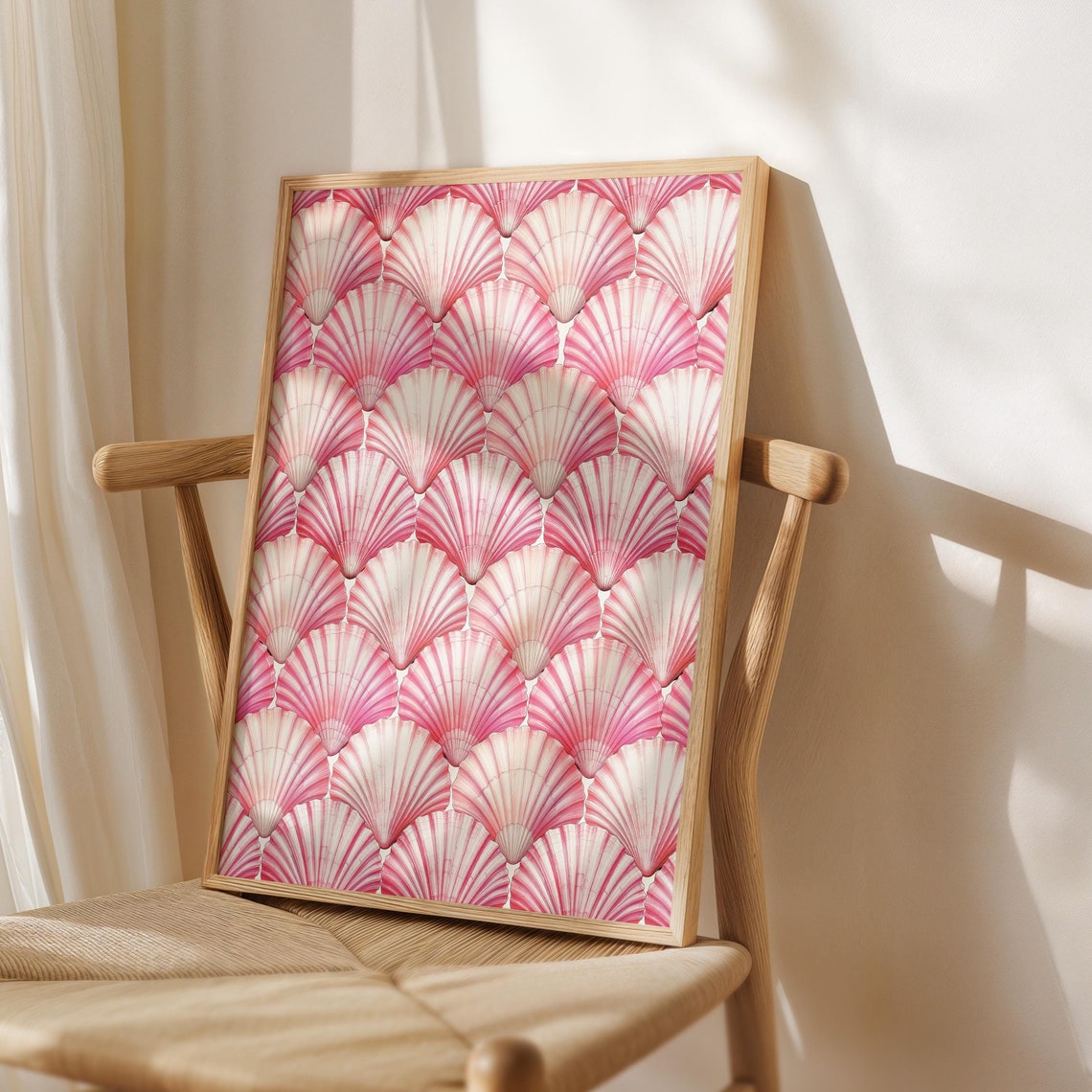 Sea Shell Art Print Abstract Coastal Wall Neutral Trendy Preppy Room Decor Granddaughter