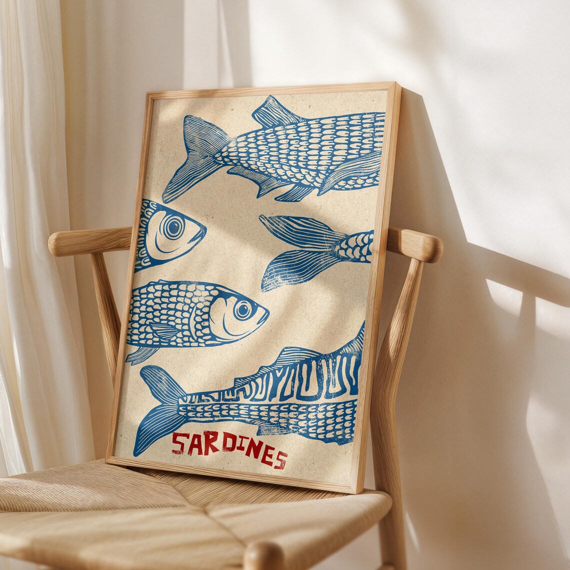 Sardines Poster Print, Kitchen Fish Decor