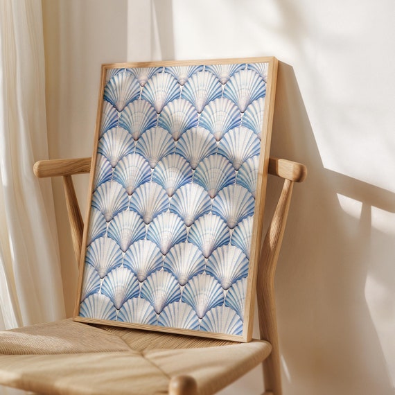 Sea Shell Art Print Abstract Coastal Wall Neutral Trendy Preppy Room Decor Granddaughter