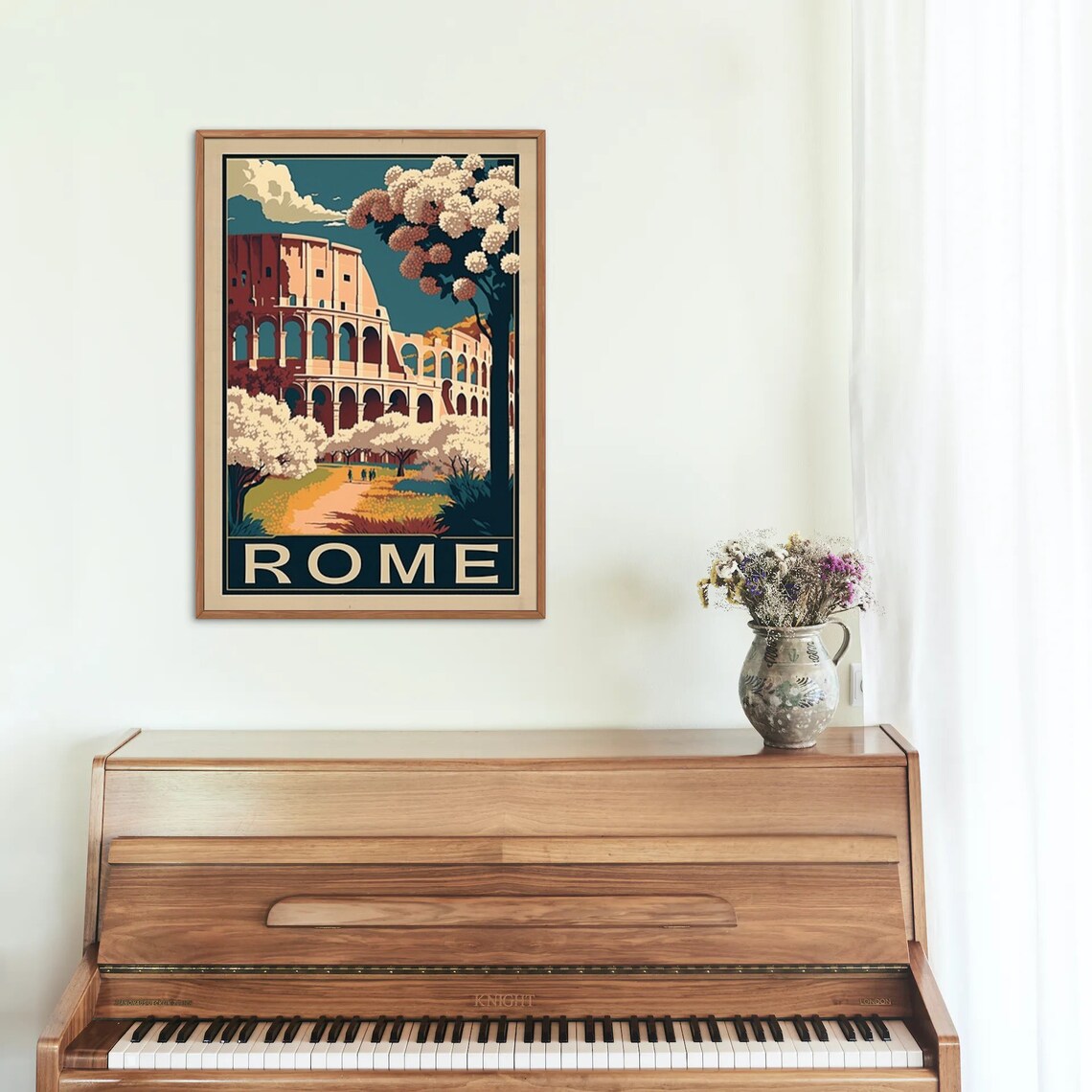 Rome Italy Colosseum Spring Blossom Retro Vintage Travel Poster - Image 4