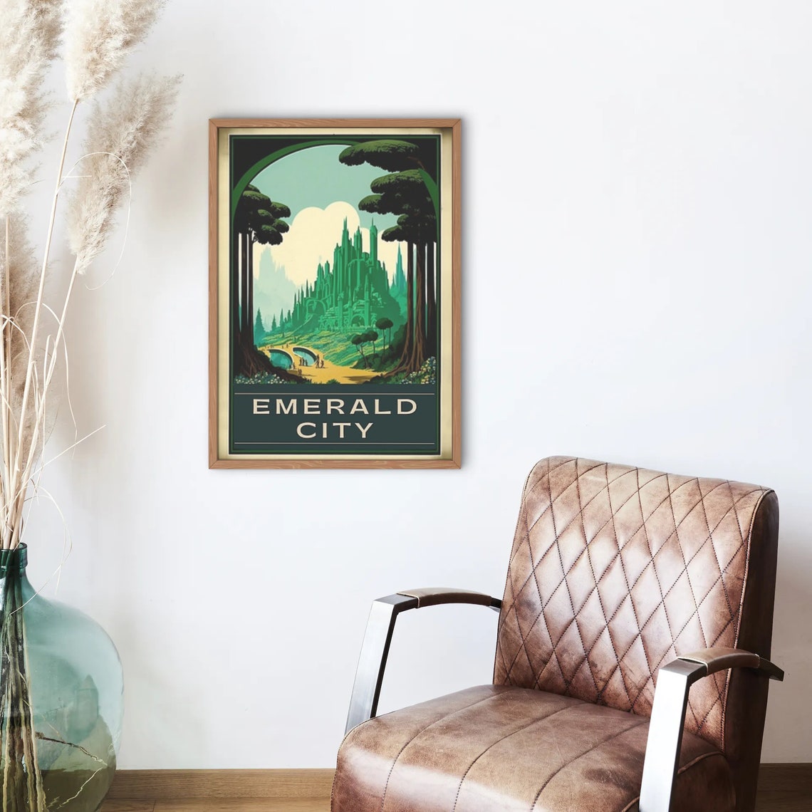 Emerald City Oz Forest Archway Golden Bridge Vintage Travel Poster - Image 2