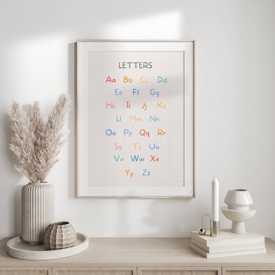 Colorful Alphabet Letters Poster Educational ABC Kids Room Wall Decor - Image 2