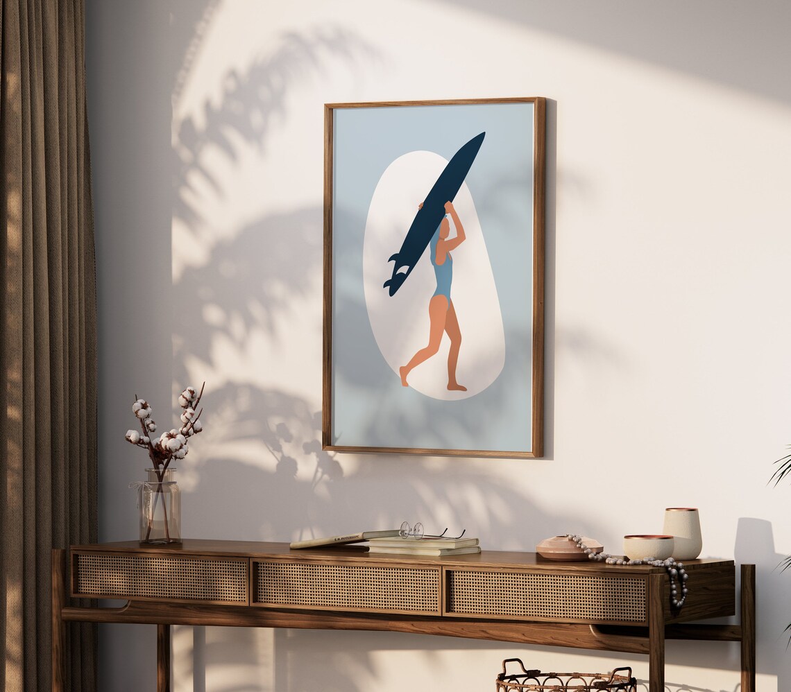 Stylish Surfer Wall Art Poster Perfect Home Decor For Beach Lovers And Surf Enthusiasts - Image 2