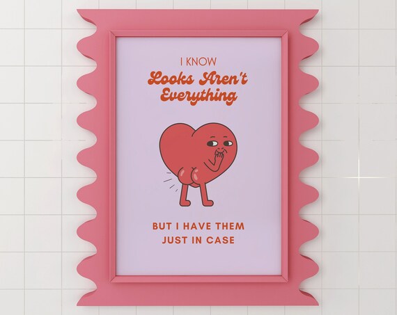 Funny Nice Butt Print 20 Retro Heart Character Hilarious Quote Trendy Pink Purple Wall Art Self Love Poster Cute Bum Preppy Prints