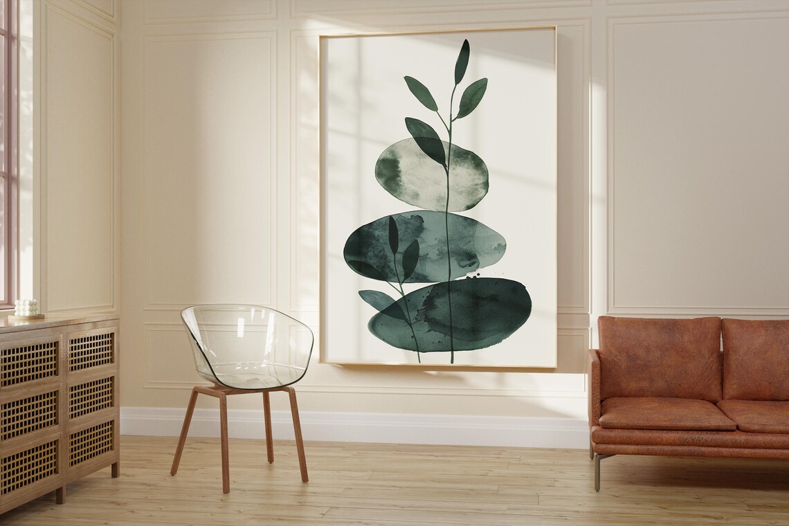 Minimalist Botanical Art Print, Scandinavian Flower - Image 2