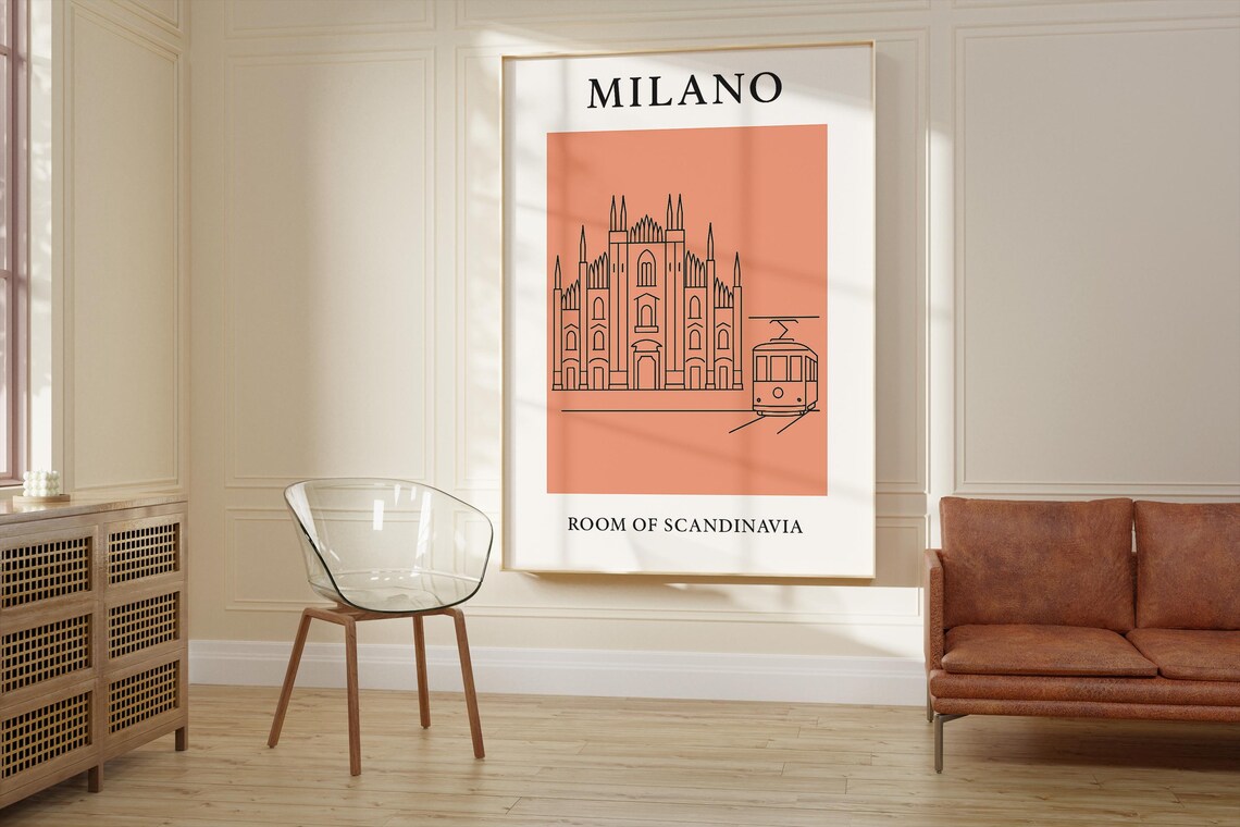 Milano Minimalist Travel Poster, Scandinavian City Art - Image 2