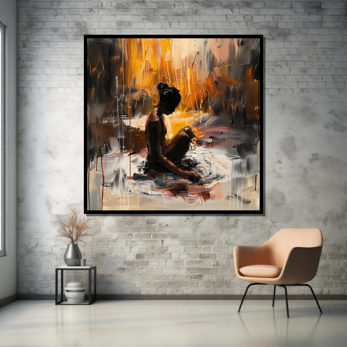 Modern Abstract Nude Wall Art Serene And Expressive Painting In Warm Tones For Living Room Or Bedroom Home Decor - Image 5