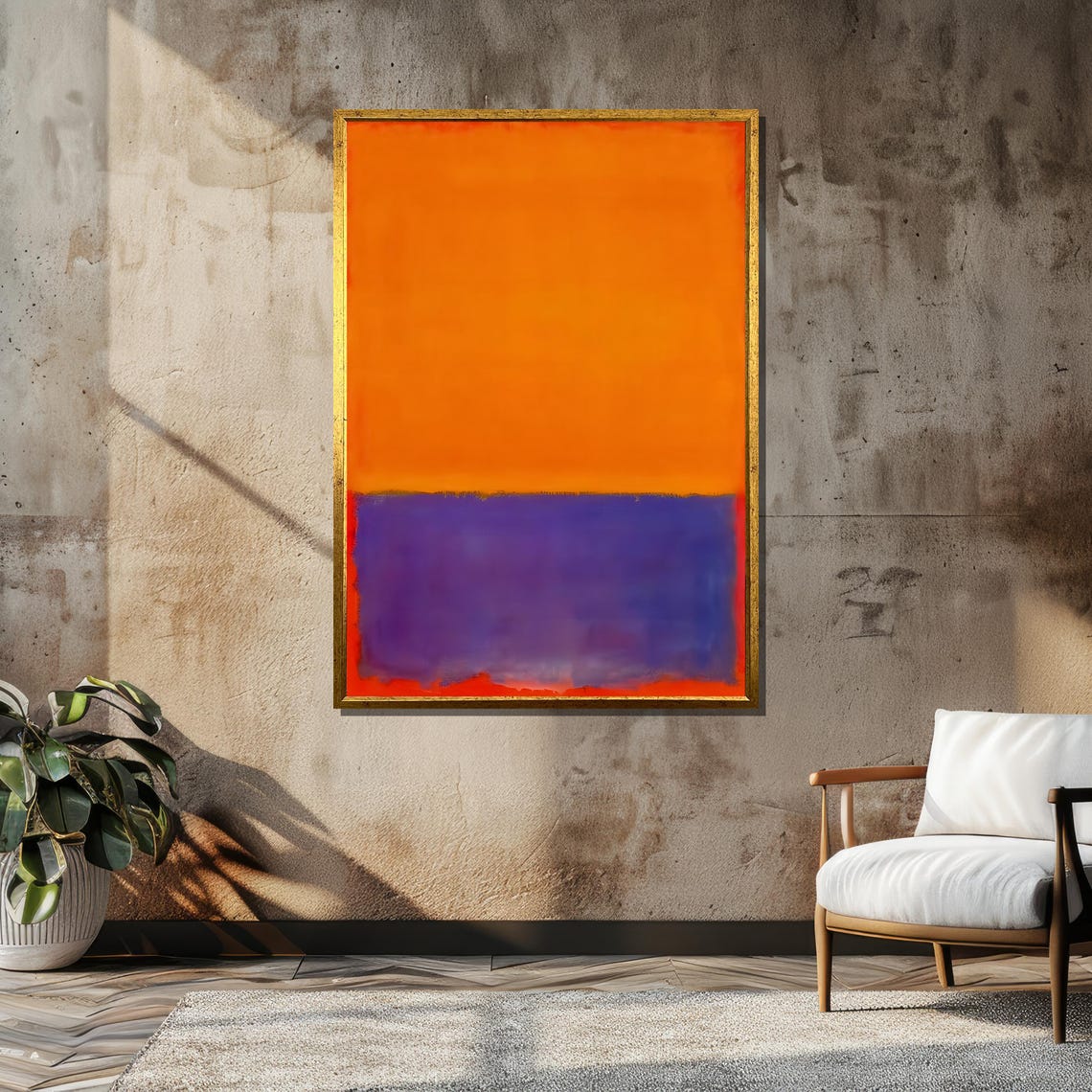 Bold Orange and Purple Color Field Abstract Poster for Modern Homes - Image 6