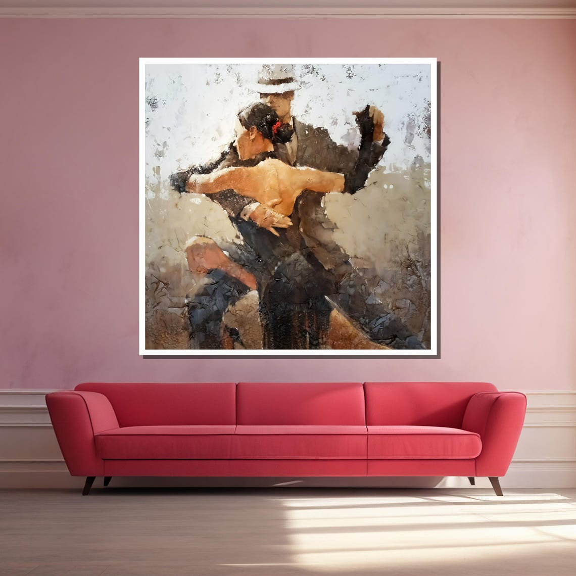 Elegant Tango Couple Art Modern Abstract Dance Wall Decor For Living Room Or Office - Image 3