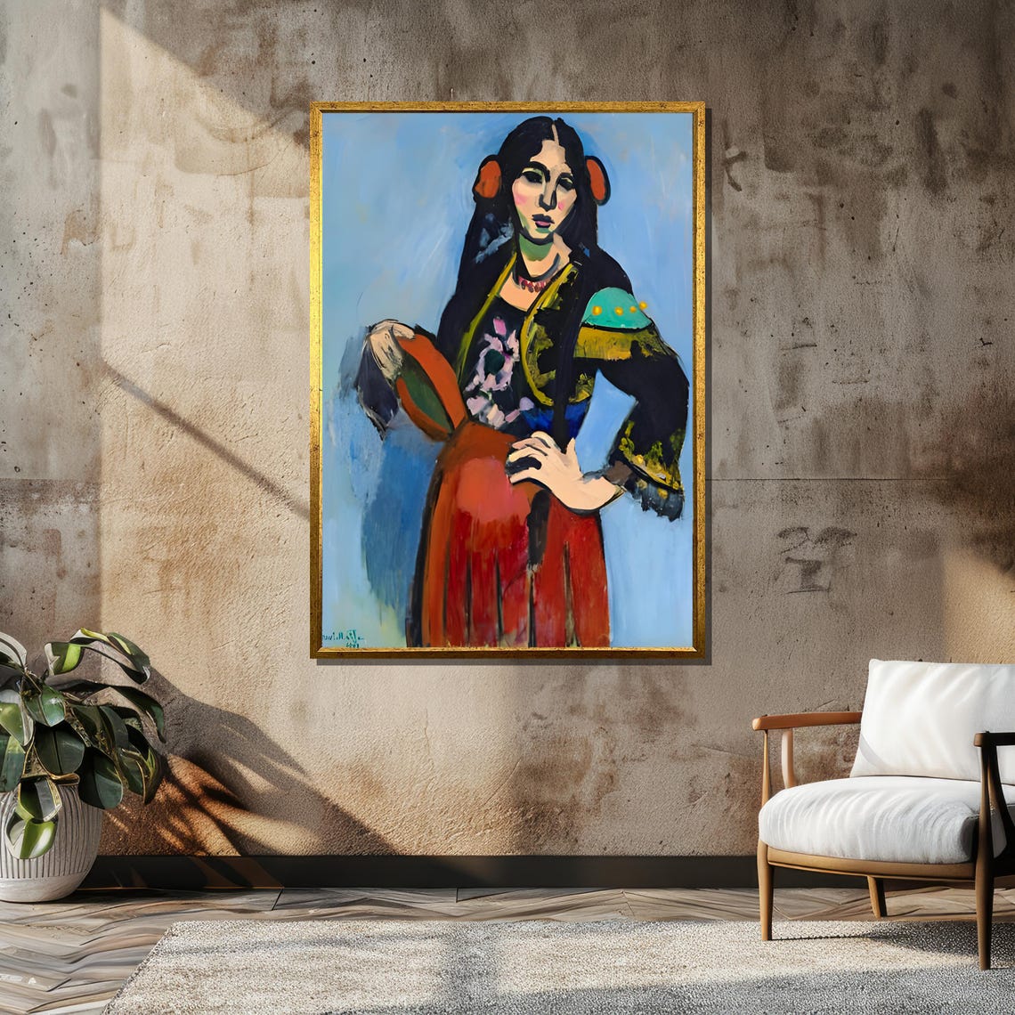 Henri Matisse Painting Woman With A Fan Ready To Hang Modern Art Masterpiece For Living Room Or Office Decor - Image 6