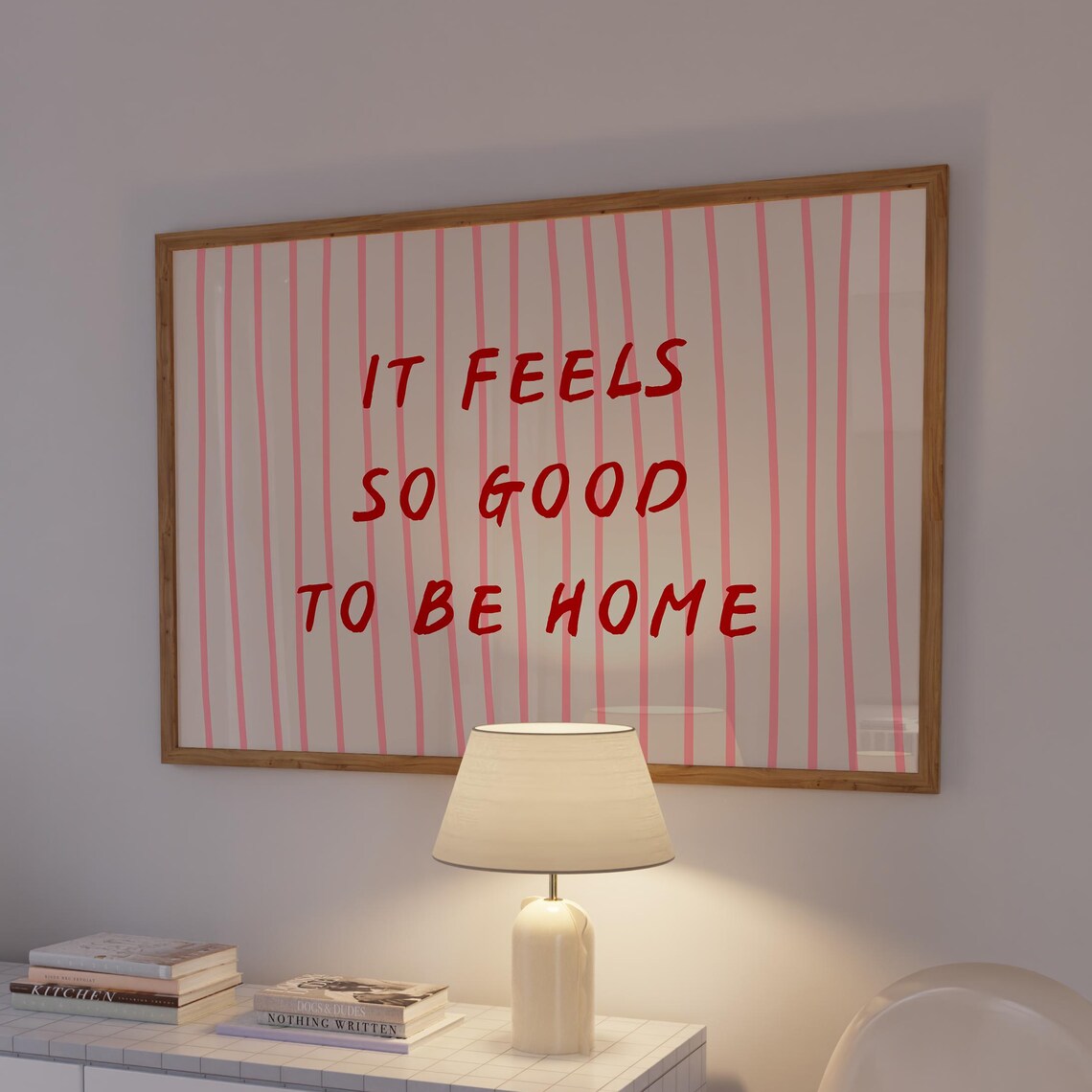 It Feels So Good To Be Home Trendy Striped Poster