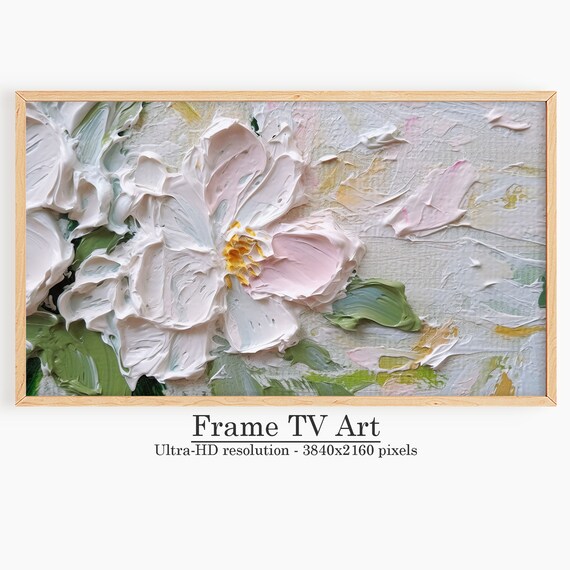 Frame Tv Art Spring Abstract Painting Wall Decor Oil For Print 3d Textured