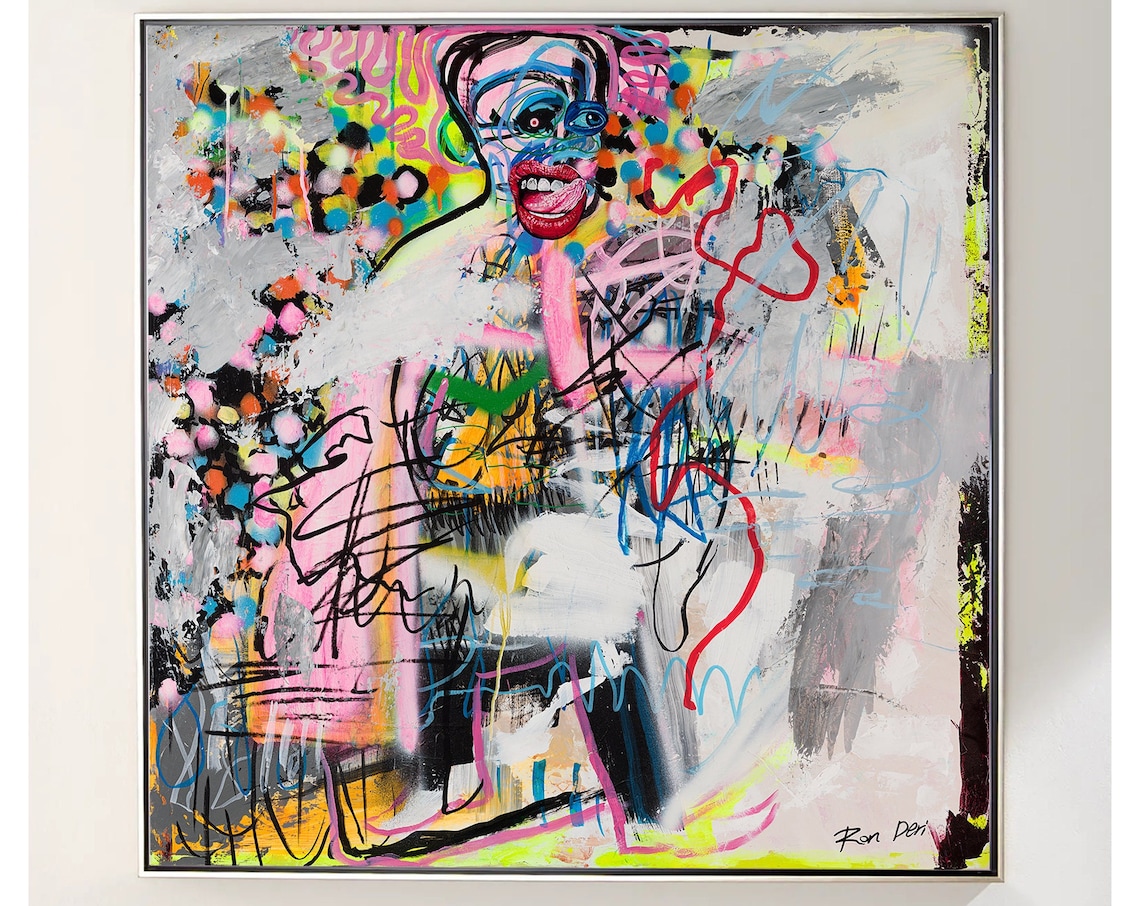 Ron Deri Face Abstract Art Print, Modern Colorful - Image 5