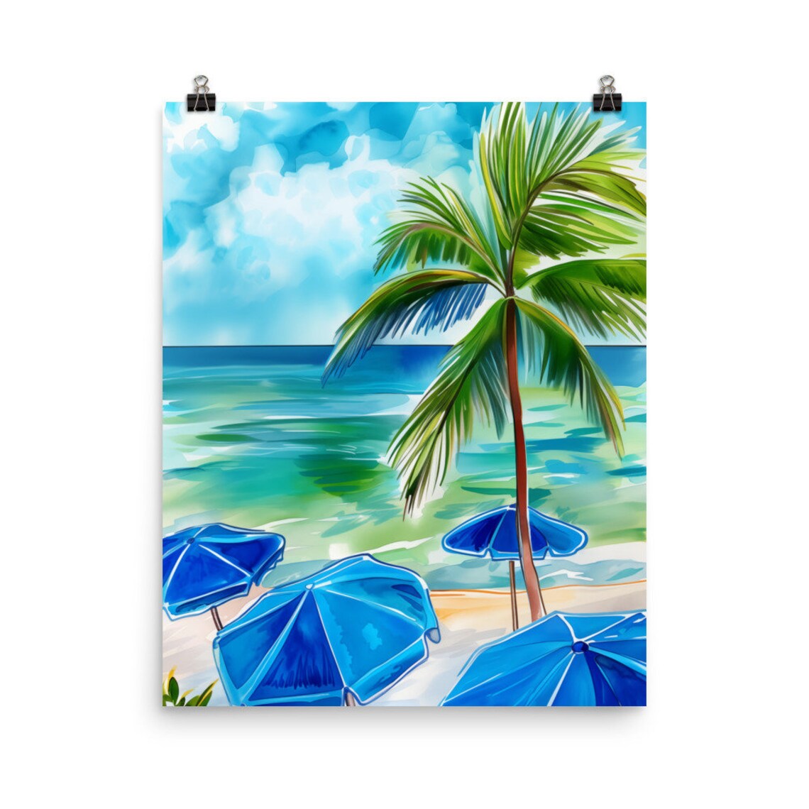 Destin Watercolor Travel Poster, Florida Panhandle