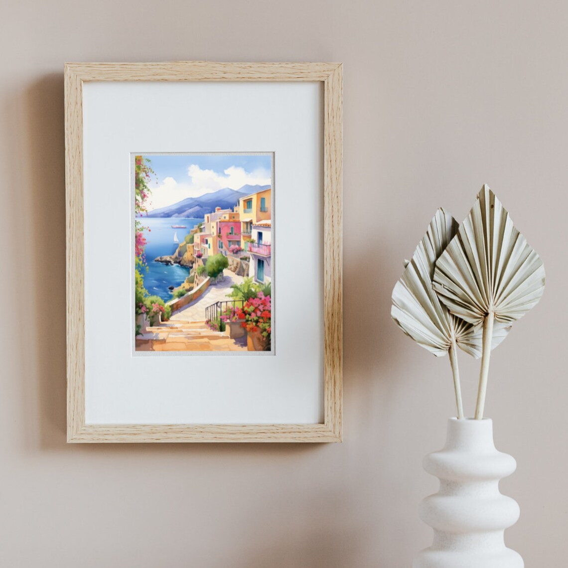 Crete Watercolor Travel Poster, Greece Aegean Coast - Image 3