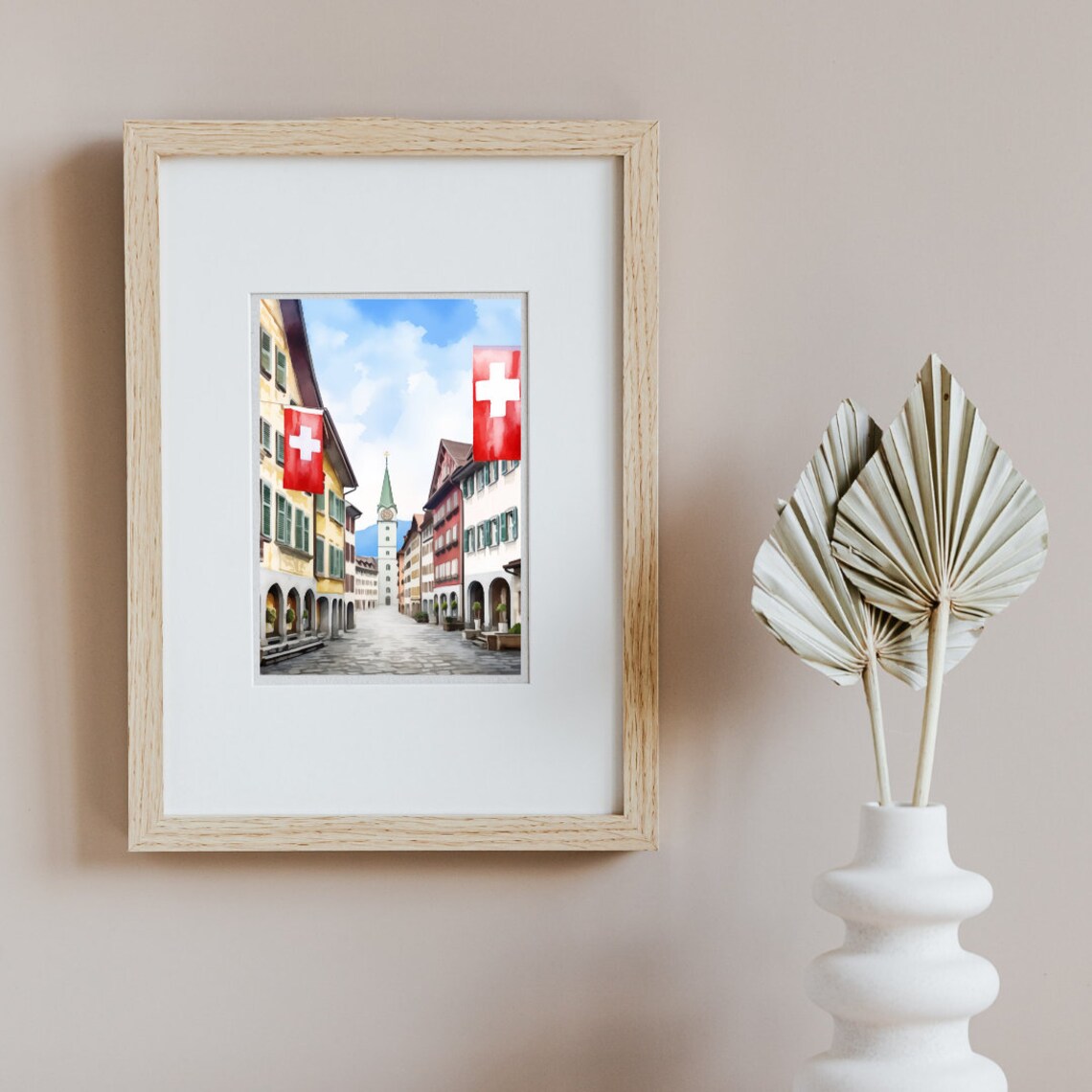 Zurich Old Town Watercolor Travel Poster, Switzerland - Image 2