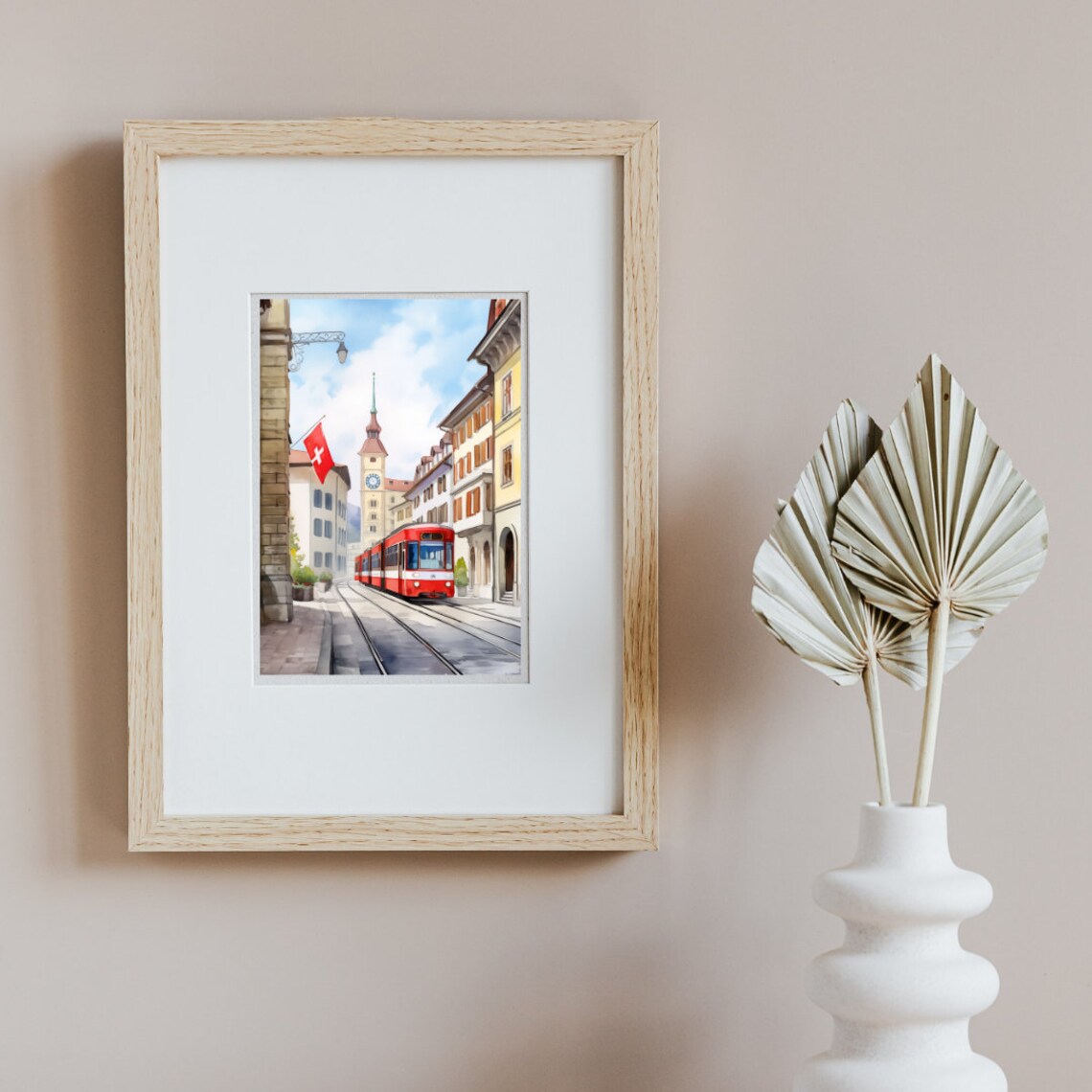 Bern Watercolor Travel Poster, Swiss Old Town Europe - Image 2