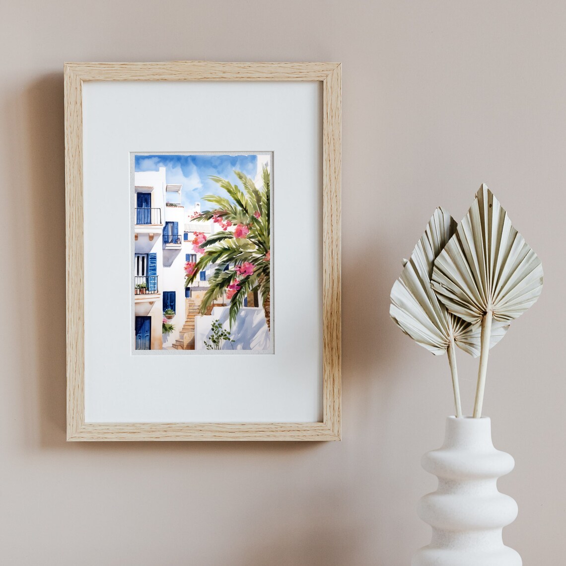 Ibiza Town Watercolor Travel Poster, Balearic Spain - Image 2