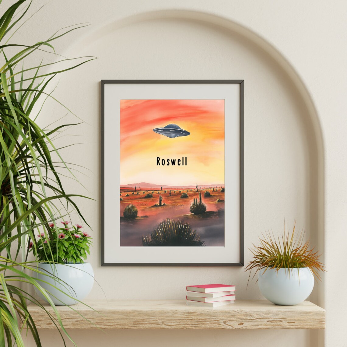 Roswell Flying Saucer Over a Desert Sunset New Mexico Poster - Image 3